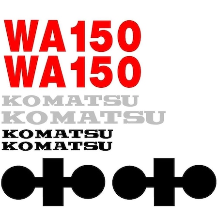 Aftermarket Komatsu Wheel Loader WA150 Decal Set without Stripes KOMWA150DECALSET